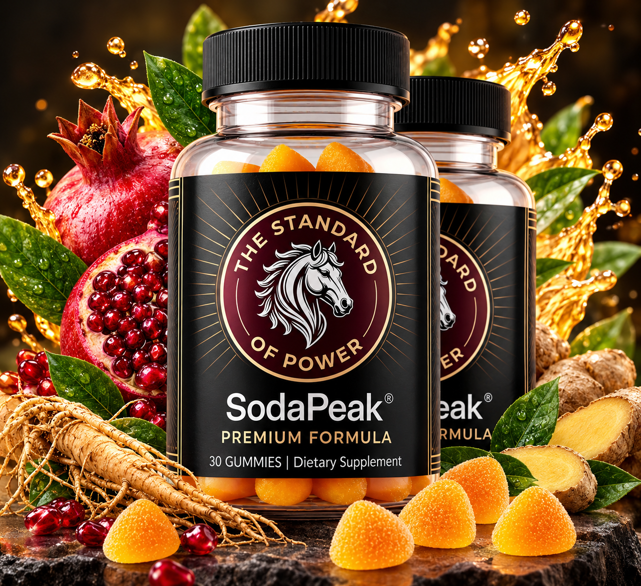SodaPeak gummy supplement bottles